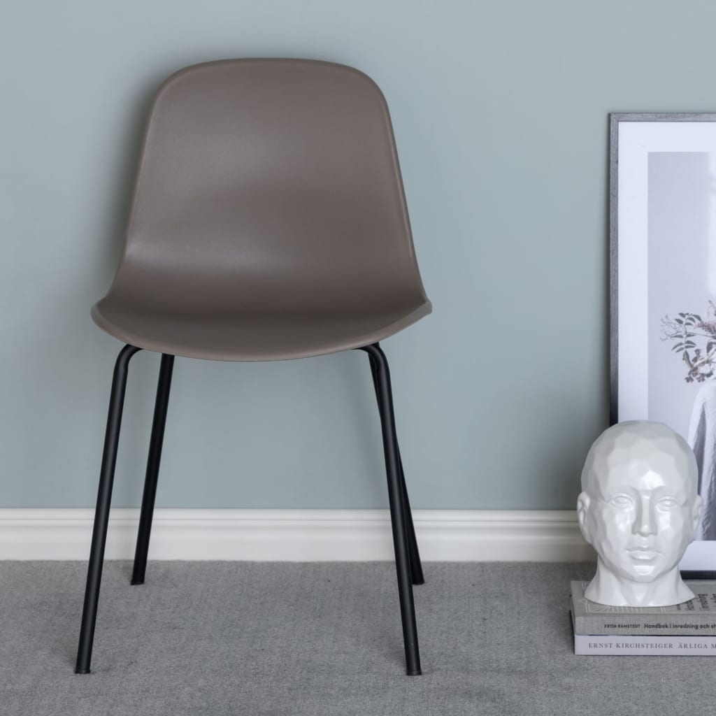 Venture Home spisebordsstole 2 stk. Arctic plastik sort og khakifarvet