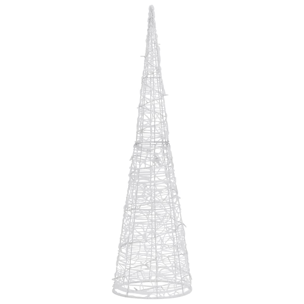 vidaXL dekorativ lyspyramide LED 120 cm akryl kold hvid