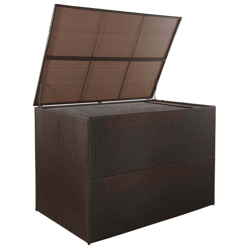 vidaXL udendørs opbevaringskasse 150x100x100 cm polyrattan brun