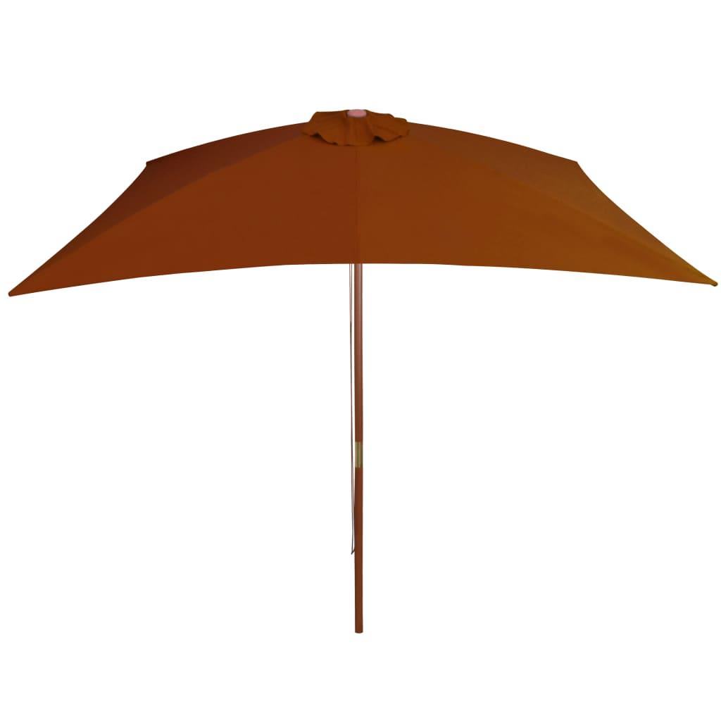 vidaXL parasol med træstang 200x300 cm terrakotta
