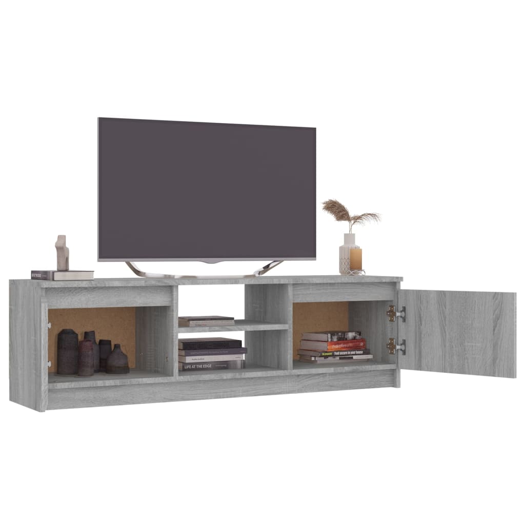 vidaXL tv-bord 120x30x35,5 cm konstrueret træ grå sonoma-eg