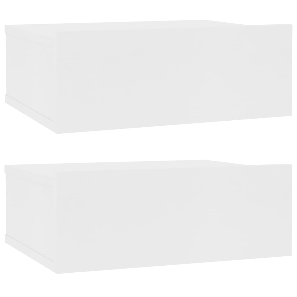 vidaXL svævende natborde 2 stk. 40 x 30 x 15 cm spånplade hvid