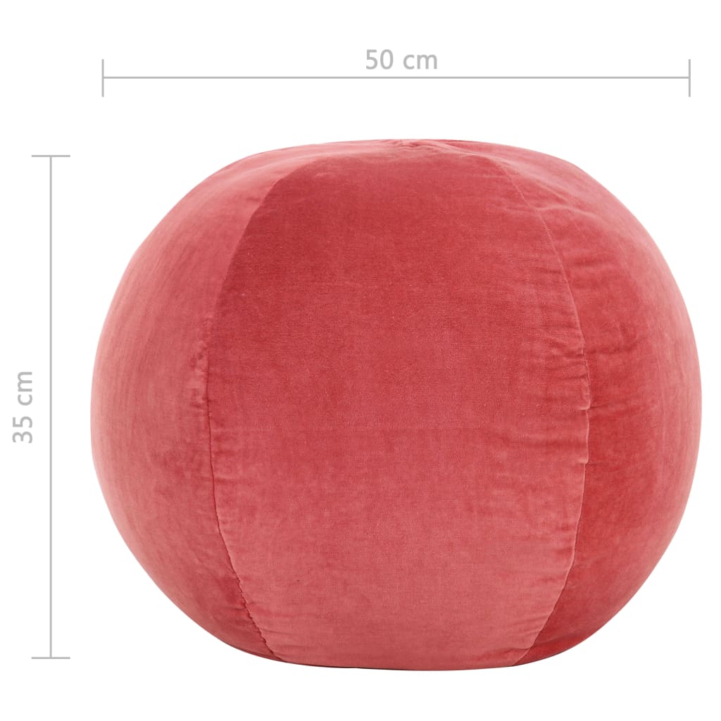 vidaXL puf bomuldsfløjl 50 x 35 cm pink
