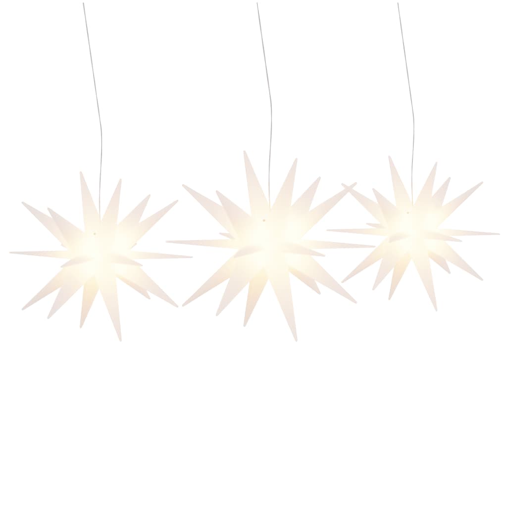 vidaXL juledekoration med LED-lys 3 stk. foldbar hvid