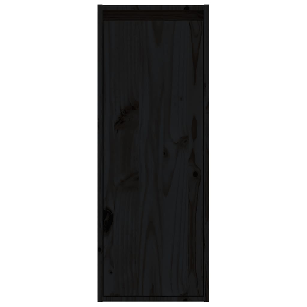 vidaXL vægskab 30x30x80 cm massivt fyrretræ sort