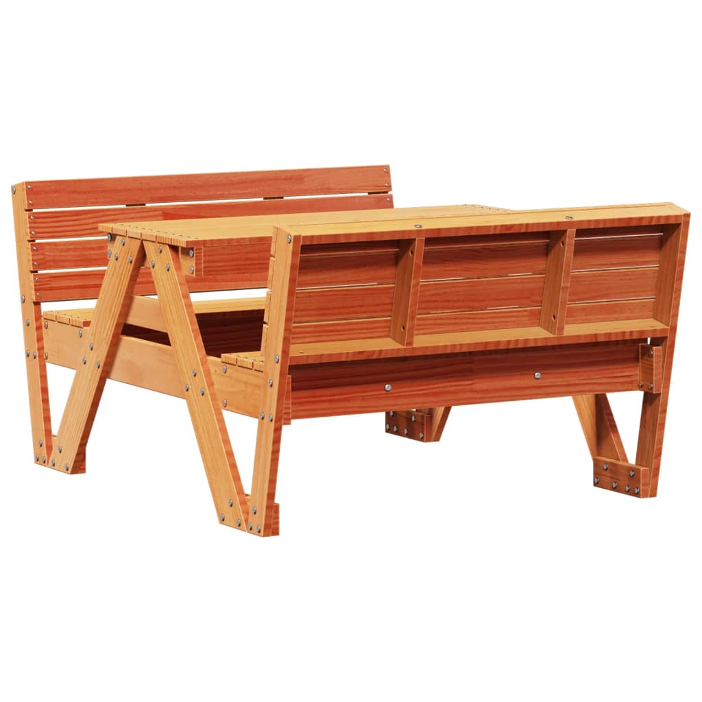 vidaXL picnicbord til børn 88x122x58 cm massivt fyrretræ brun