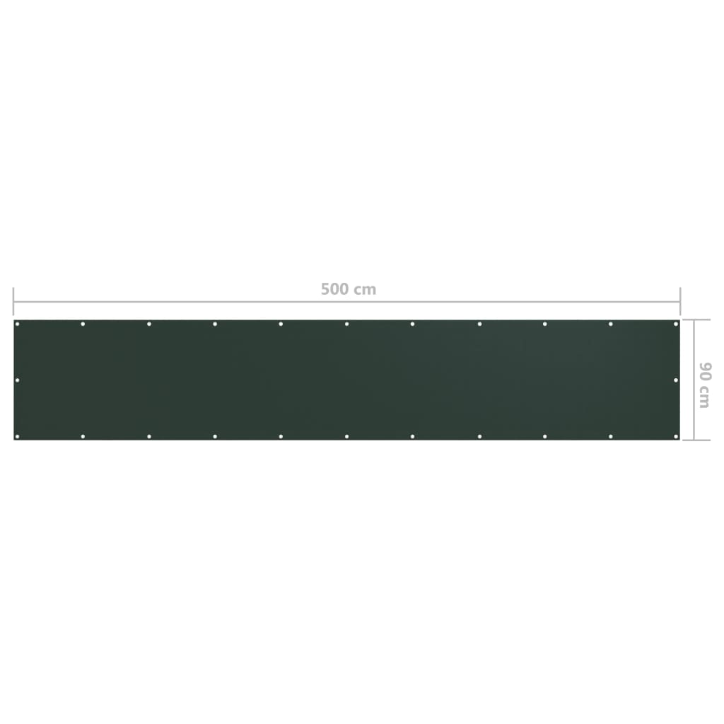 vidaXL altanafskærmning 90x500 cm oxfordstof mørkegrøn