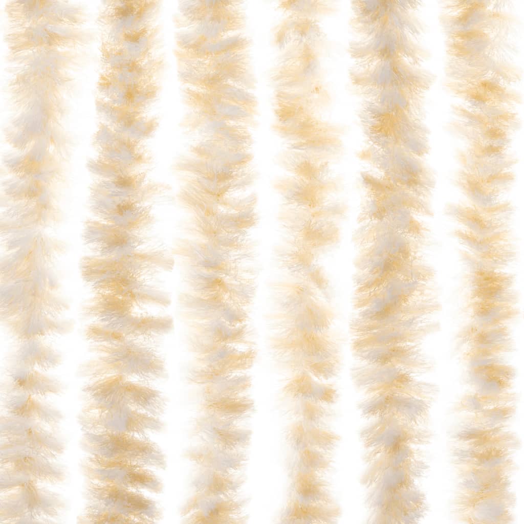 vidaXL flueforhæng 100x200 cm chenille beige og hvid