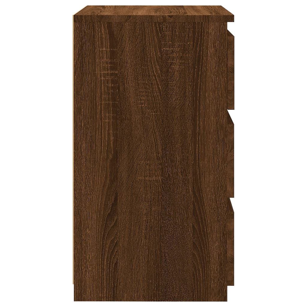 vidaXL sengebord 40x35x62,5 cm konstrueret træ brun egetræsfarve