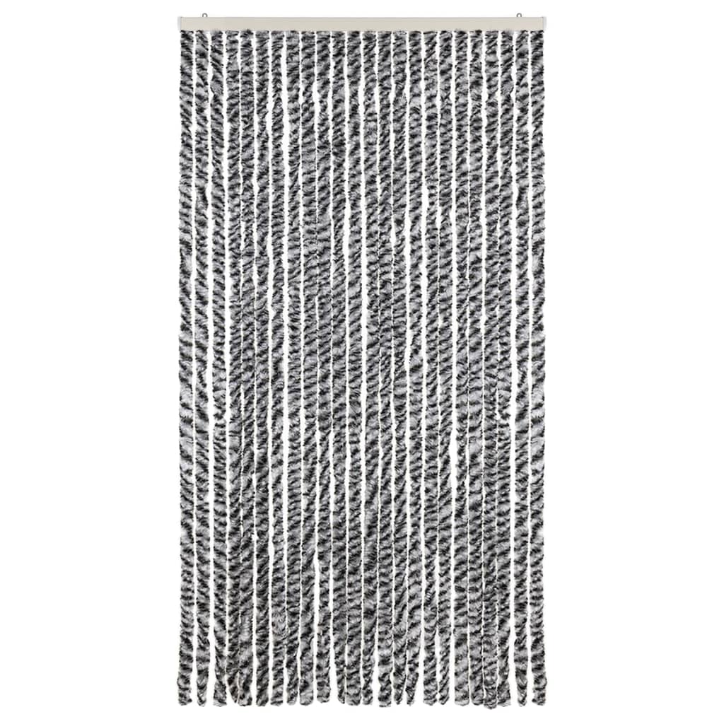 vidaXL flueforhæng 100x230 cm chenille grå + sort og hvid