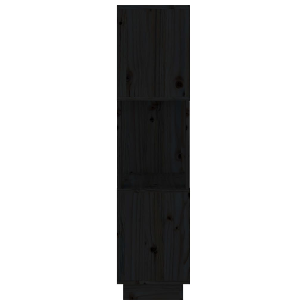 vidaXL bogreol/rumdeler 51x25x101 cm massivt fyrretræ sort