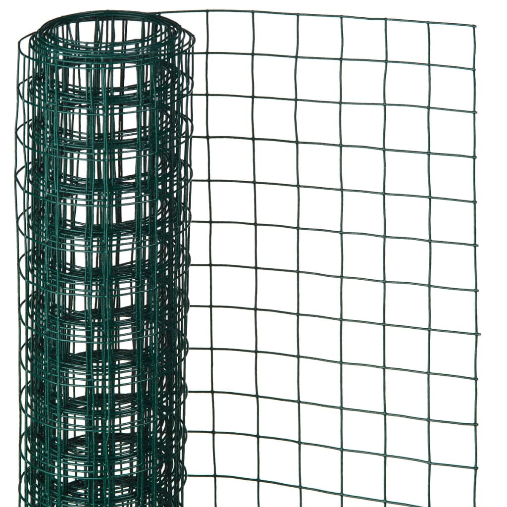 Nature trådnet 1x5 m 25 mm firkantet plastikbelagt stål grøn