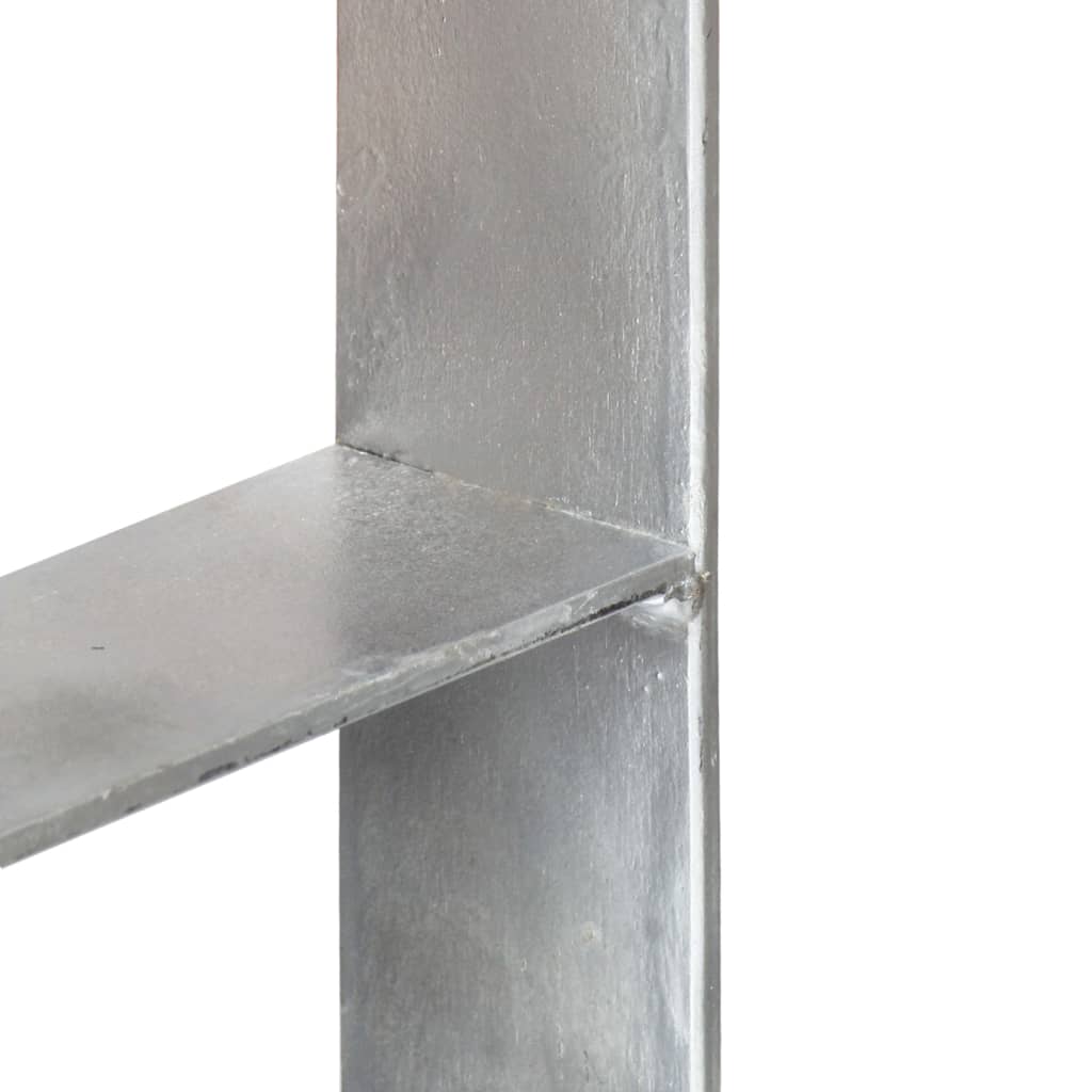 vidaXL hegnspløkker 6 stk. 9x6x60 cm galvaniseret stål sølvfarvet