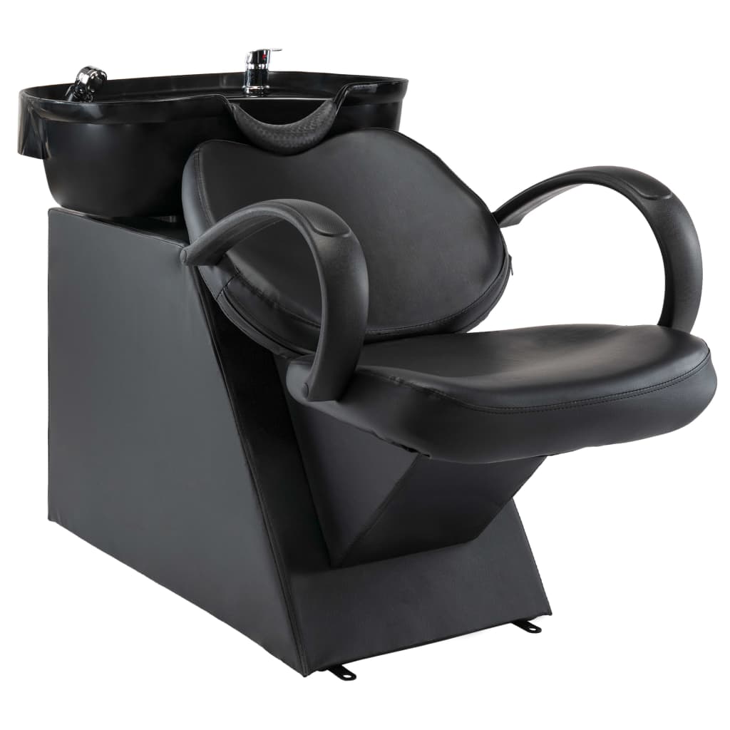 vidaXL salonstol med vask kunstlæder sort