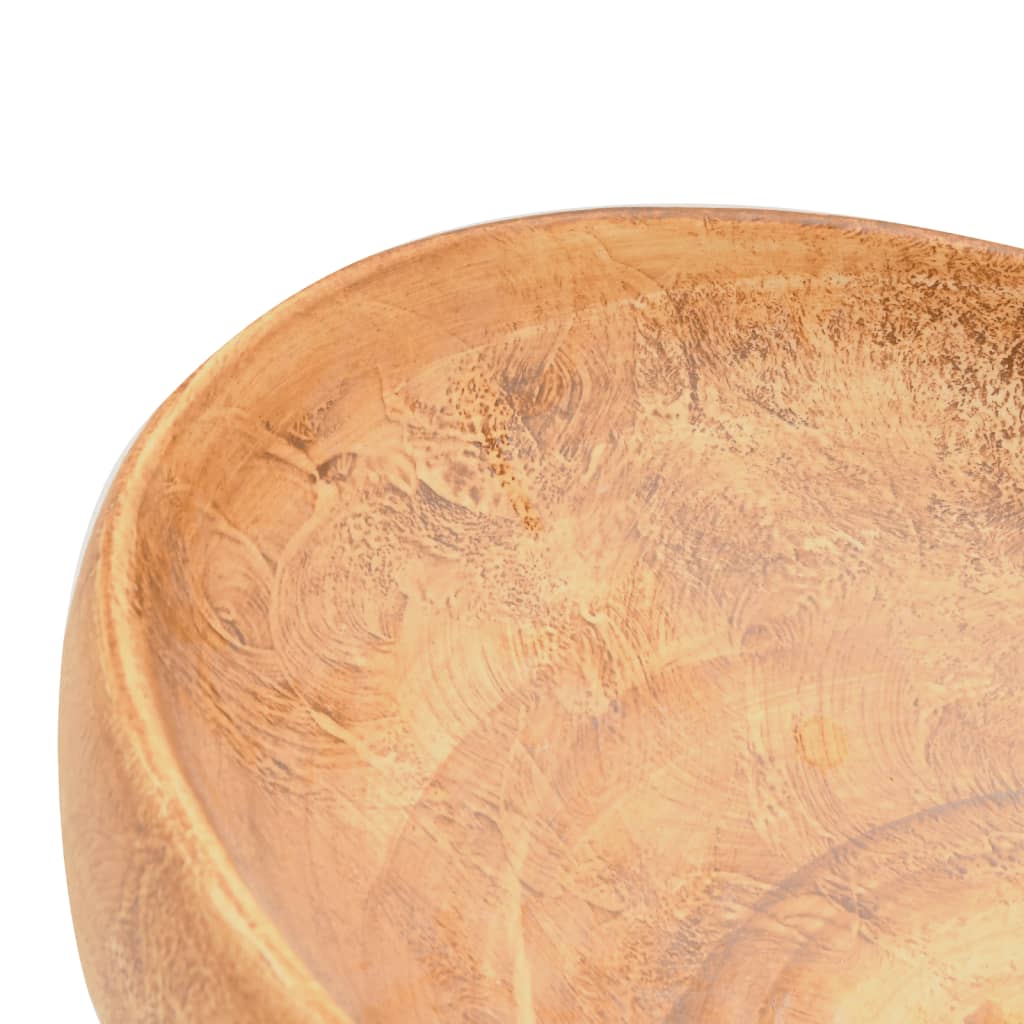 vidaXL håndvask til bordplade 59x40x15 cm oval keramik brun