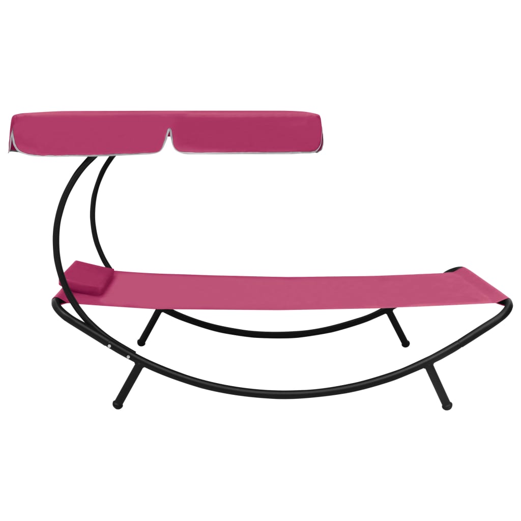 vidaXL loungeseng med baldakin og pude lyserød