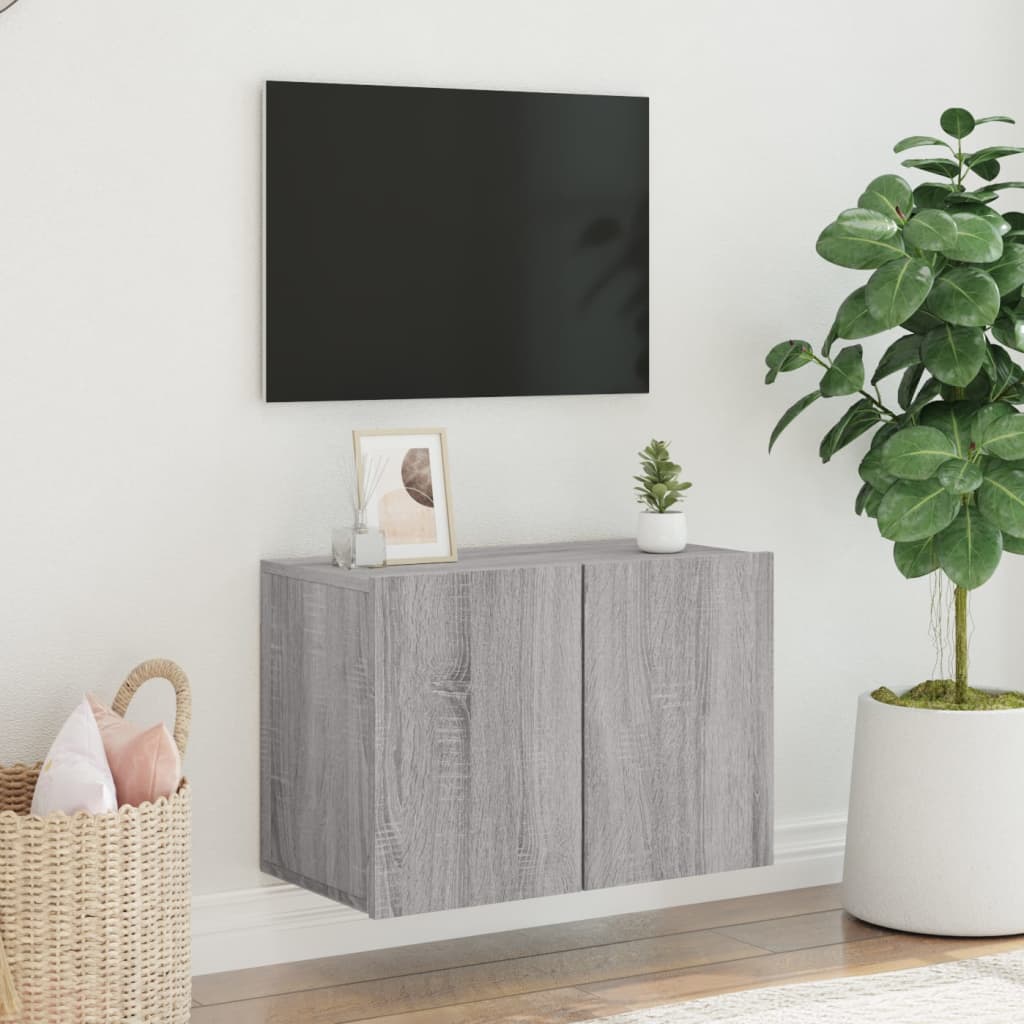 vidaXL væghængt tv-bord 60x30x41 cm grå sonoma-eg