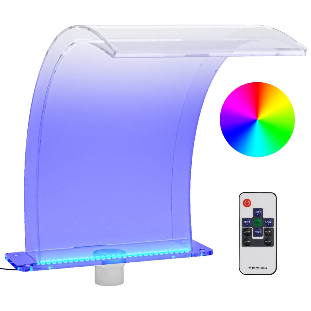 vidaXL poolfontæne m. RGB LED'er 50 cm akryl