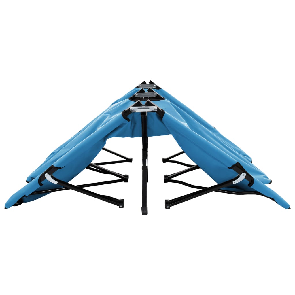 vidaXL 2-personers foldbar solseng stål blå