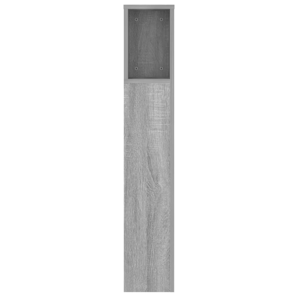 vidaXL sengegavl med opbevaring 140x18,5x104,5 cm grå sonoma-eg