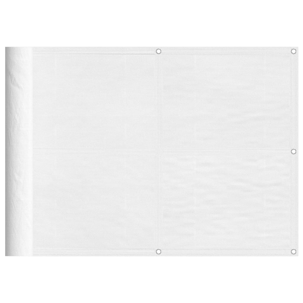 vidaXL altanafskærmning 75x1000 cm 100 % polyester hvid