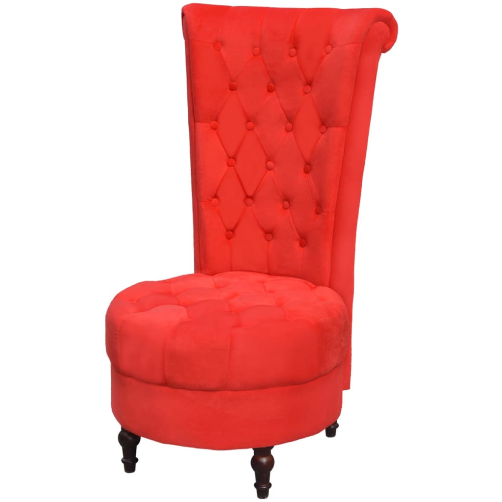 vidaXL lænestol med høj ryg stof rød
