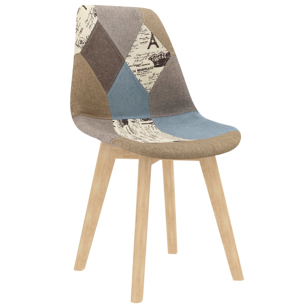 vidaXL spisebordsstole 2 stk. patchworkdesign stof grå
