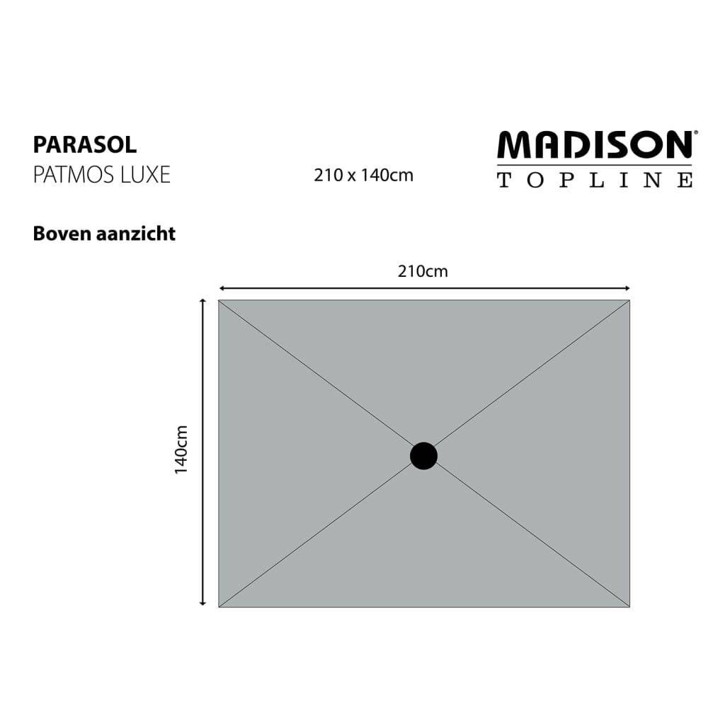 Madison parasol Patmos Luxe 210x140 cm rektangulær salviegrøn