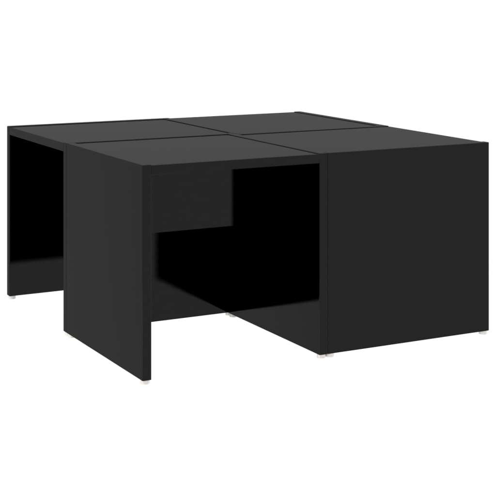 vidaXL sofabord 4 stk. 33x33x33 cm konstrueret træ sort højglans