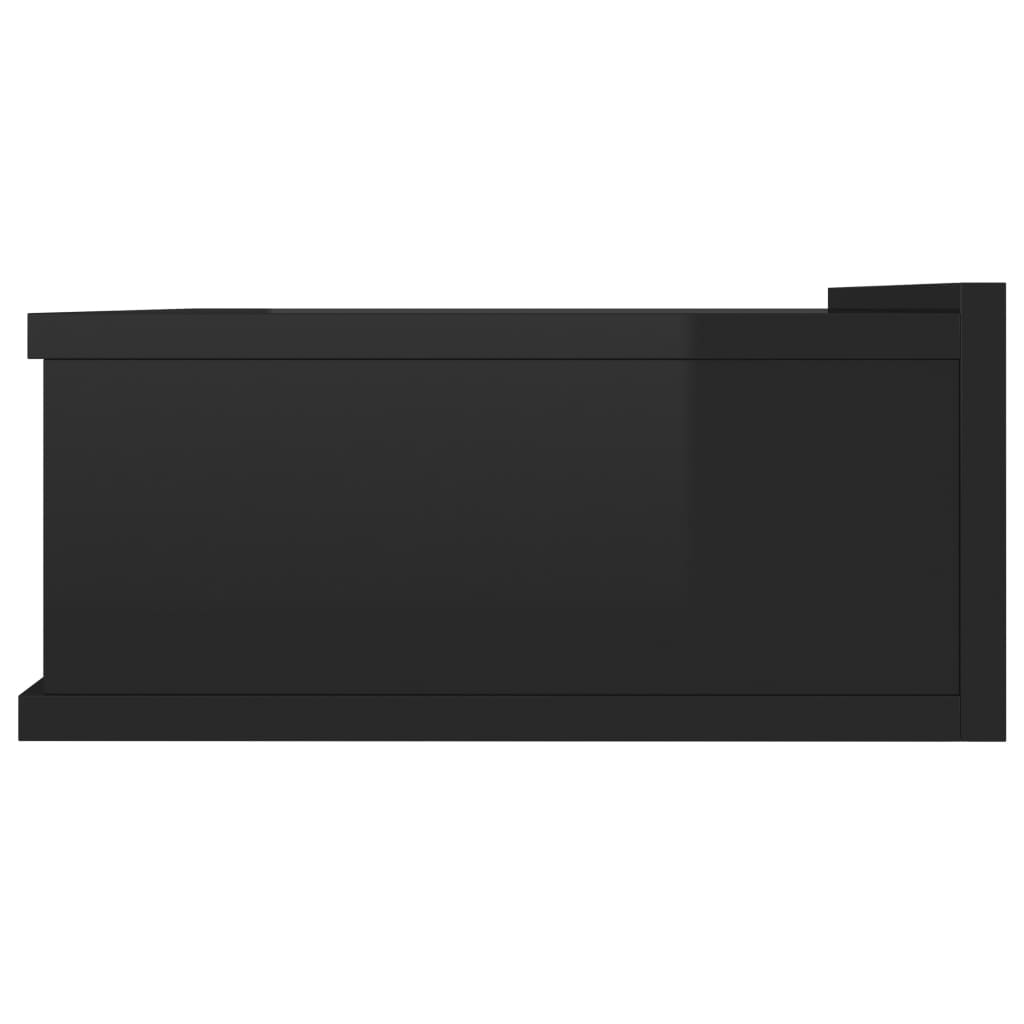 vidaXL svævende natborde 2 stk. 40 x 30 x 15 cm spånplade sort højglans