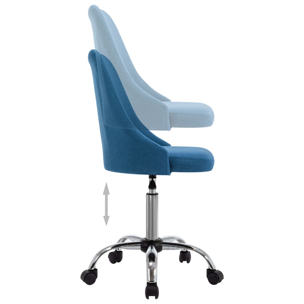 vidaXL kontorstole på hjul 2 stk. stof blå
