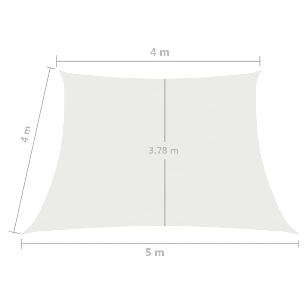 vidaXL solsejl 4/5x4 m 160 g/m² HDPE hvid