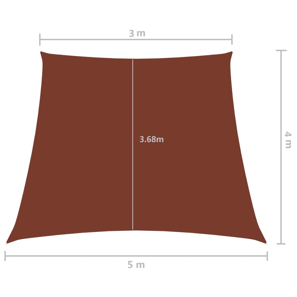 vidaXL solsejl 3/5x4 m trapezformet oxfordstof terracotta