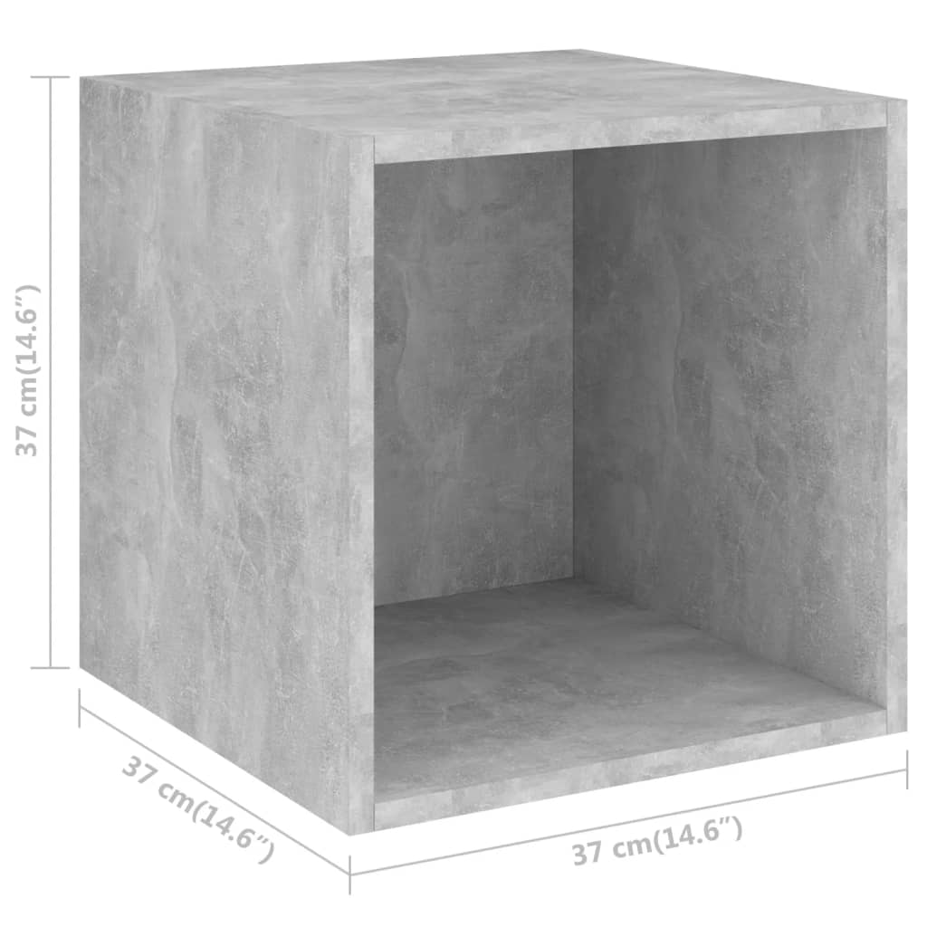 vidaXL vægskab 2 stk. 37x37x37 cm konstrueret træ betongrå