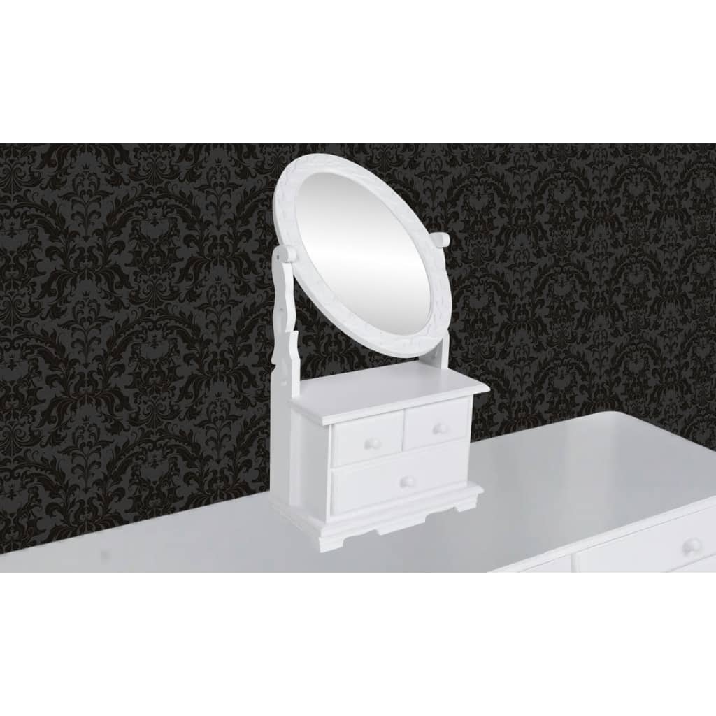 vidaXL toiletbord med ovalt vippespejl MDF