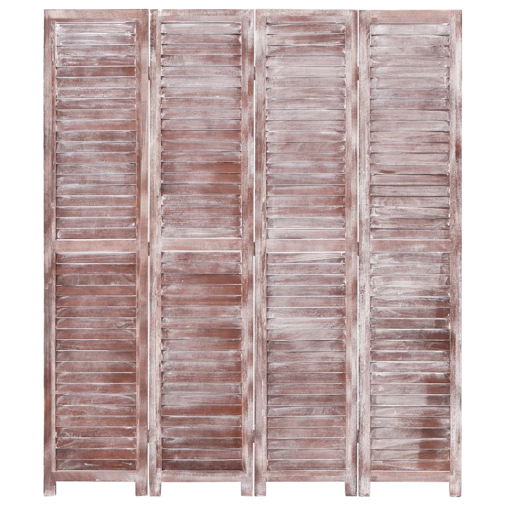 vidaXL 4-panels rumdeler 140 x 165 cm træ brun