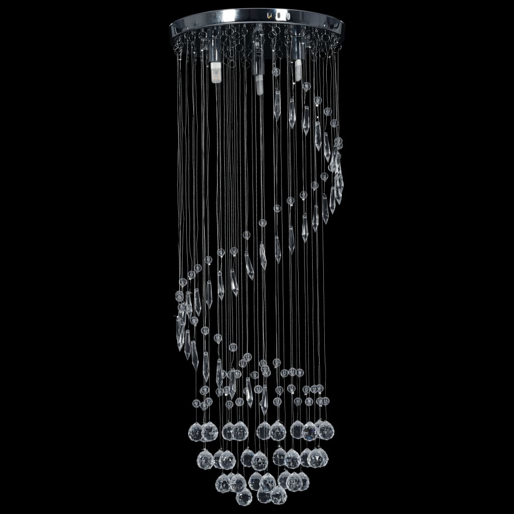 vidaXL loftlampe med krystalperler spiralform G9 sølvfarvet