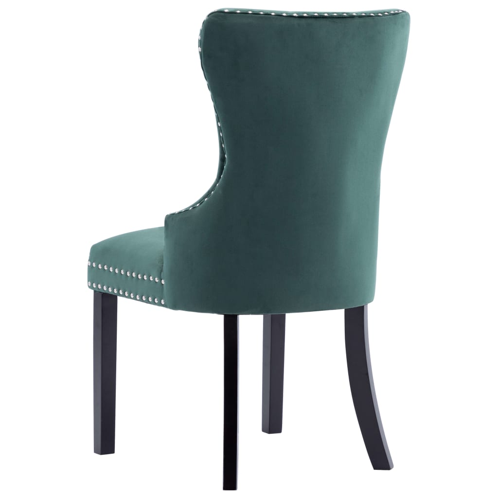 vidaXL spisebordsstole 4 stk. fløjl mørkegrøn