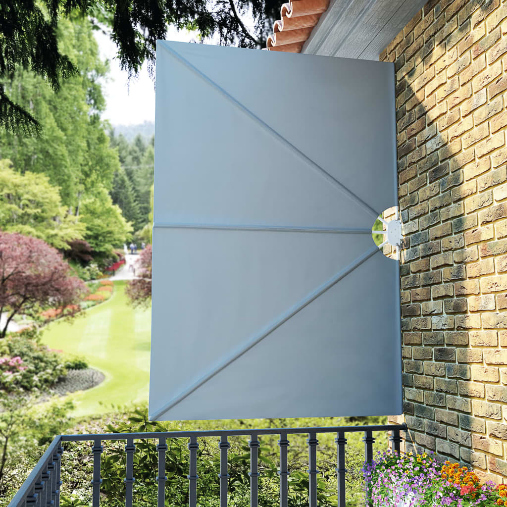 vidaXL sammenklappelig sidemarkise til terrasse grå 240 x 160 cm