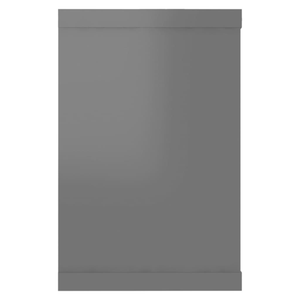 vidaXL væghylder 2 stk. 60x15x23 cm kubeformet spånplade grå højglans