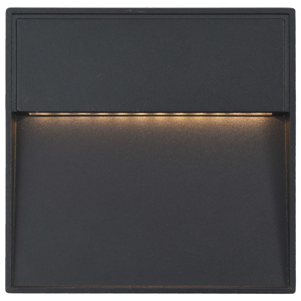 vidaXL udendørs LED-væglamper 2 stk. 3 W kvadratisk sort