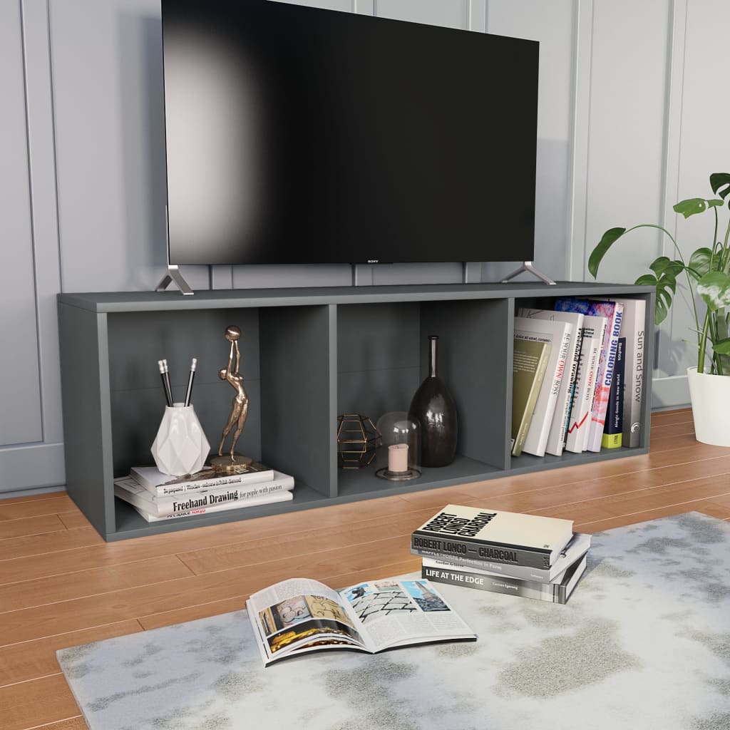 vidaXL bogreol/tv-bord 36x30x114 cm konstrueret træ grå