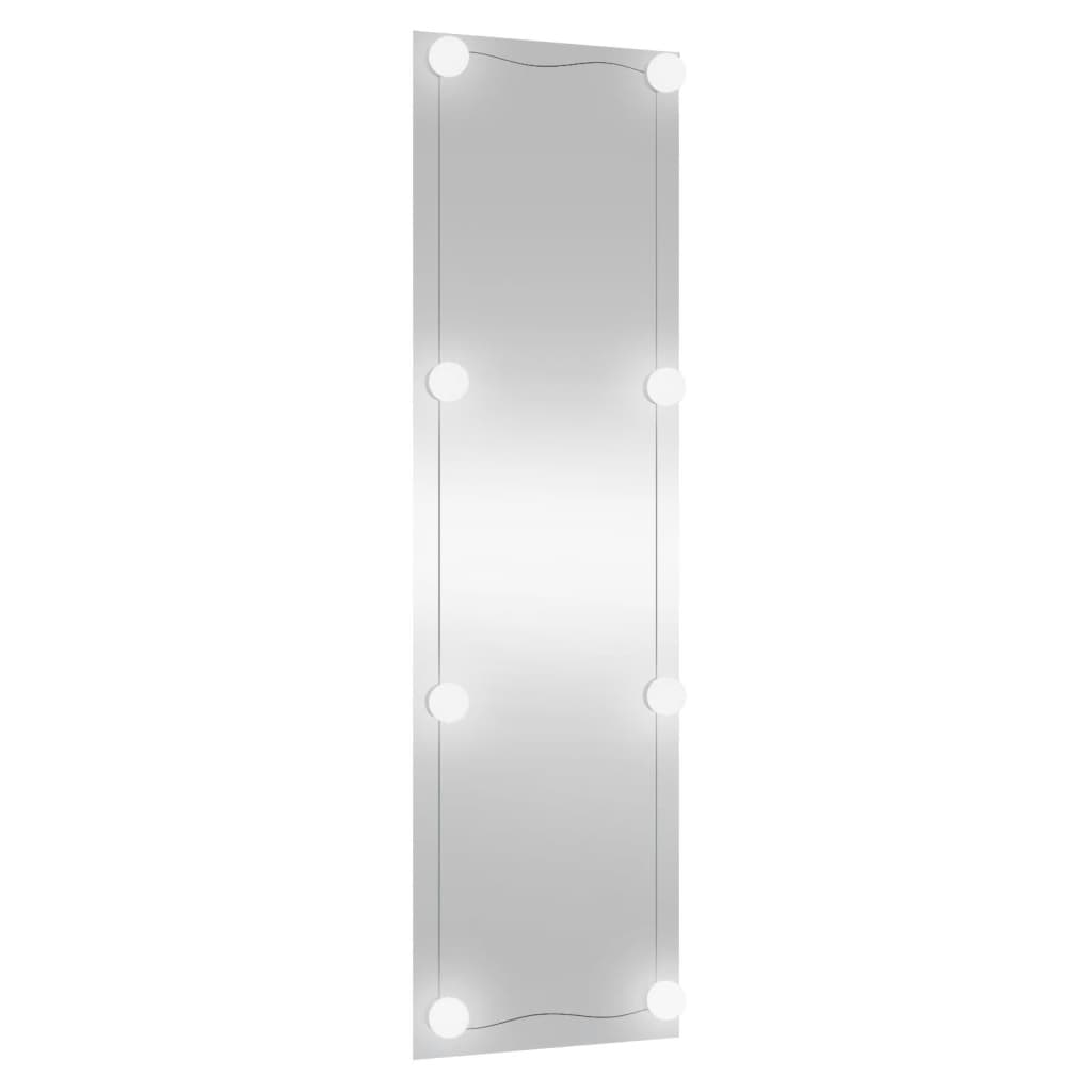 vidaXL vægspejl med LED-lys 30x100 cm rektangel glas