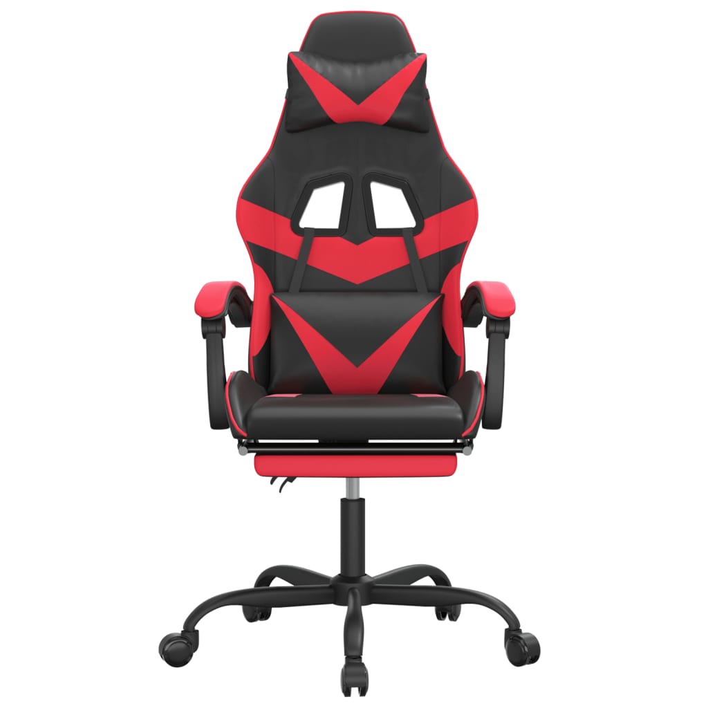 vidaXL gamingstol med fodstøtte kunstlæder sort og rød