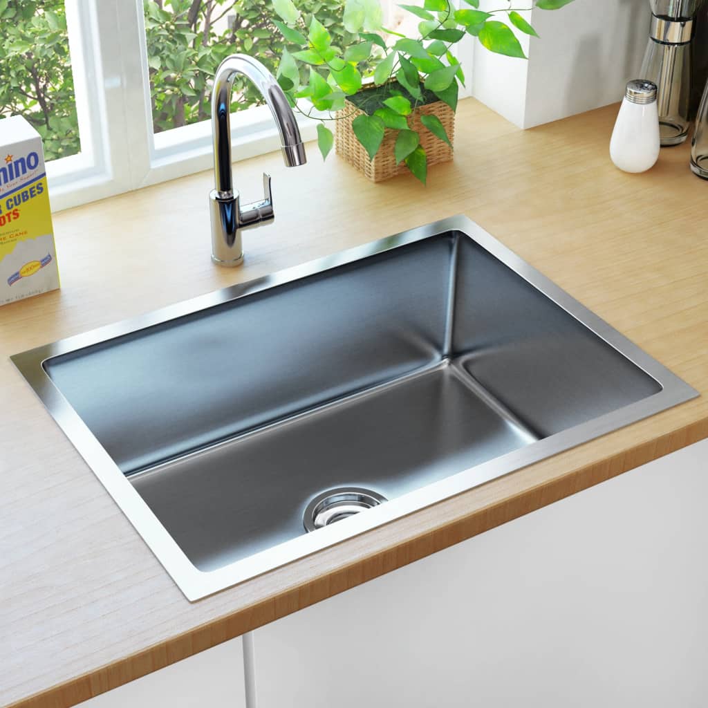 vidaXL håndlavet køkkenvask rustfrit stål