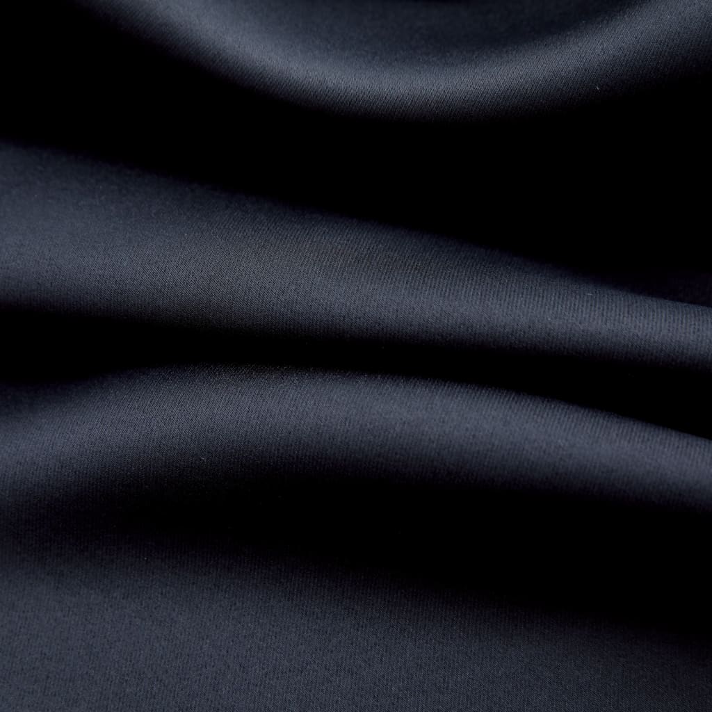 vidaXL mørklægningsgardin med metalringe 290 x 245 cm sort
