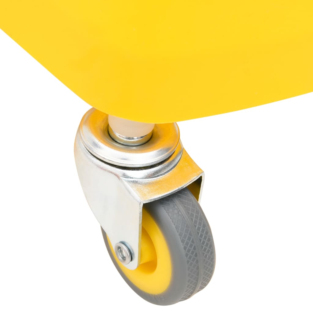 vidaXL spand med vrider og hjul 20 l polypropylen gul