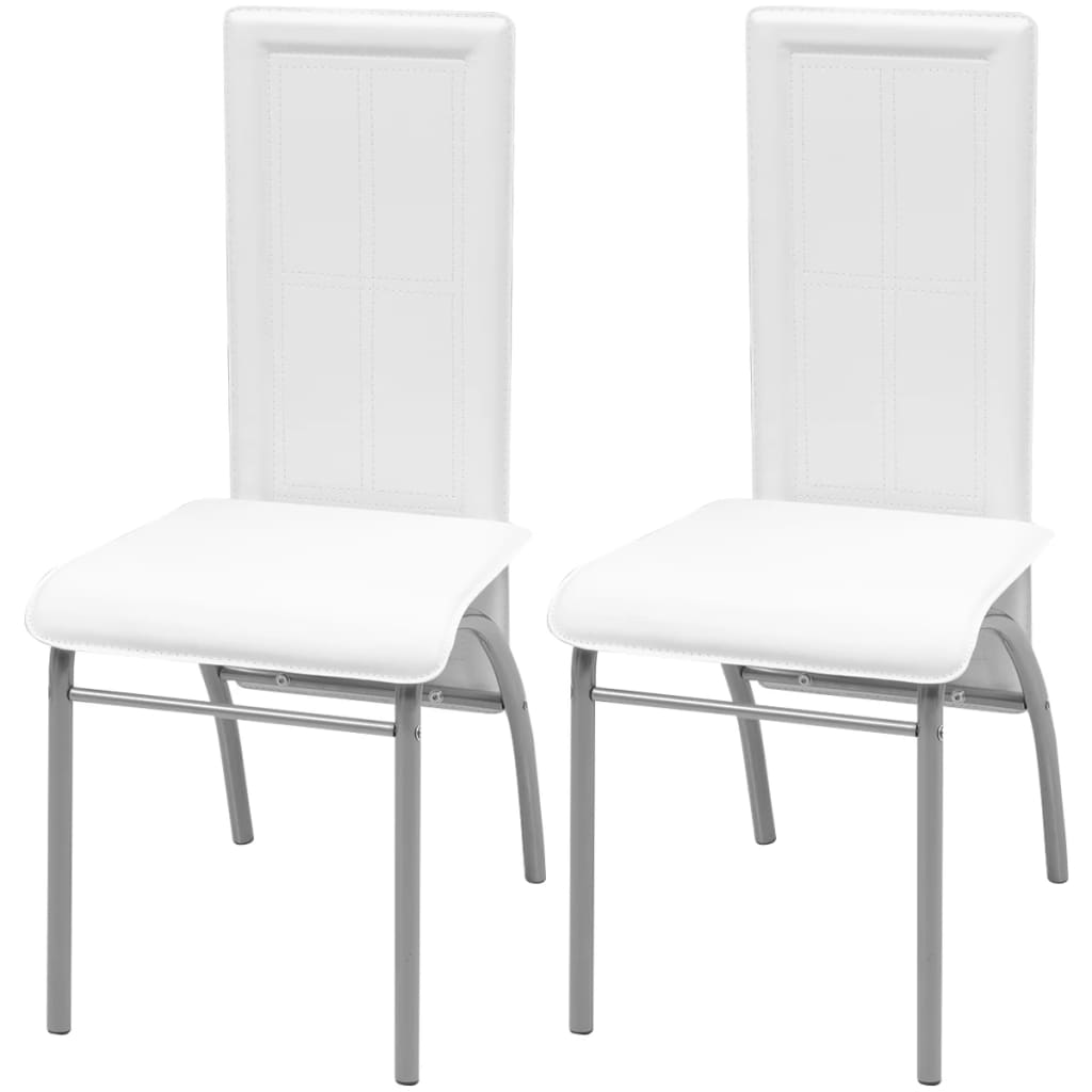 vidaXL spisebordsstole 2 stk. kunstlæder hvid