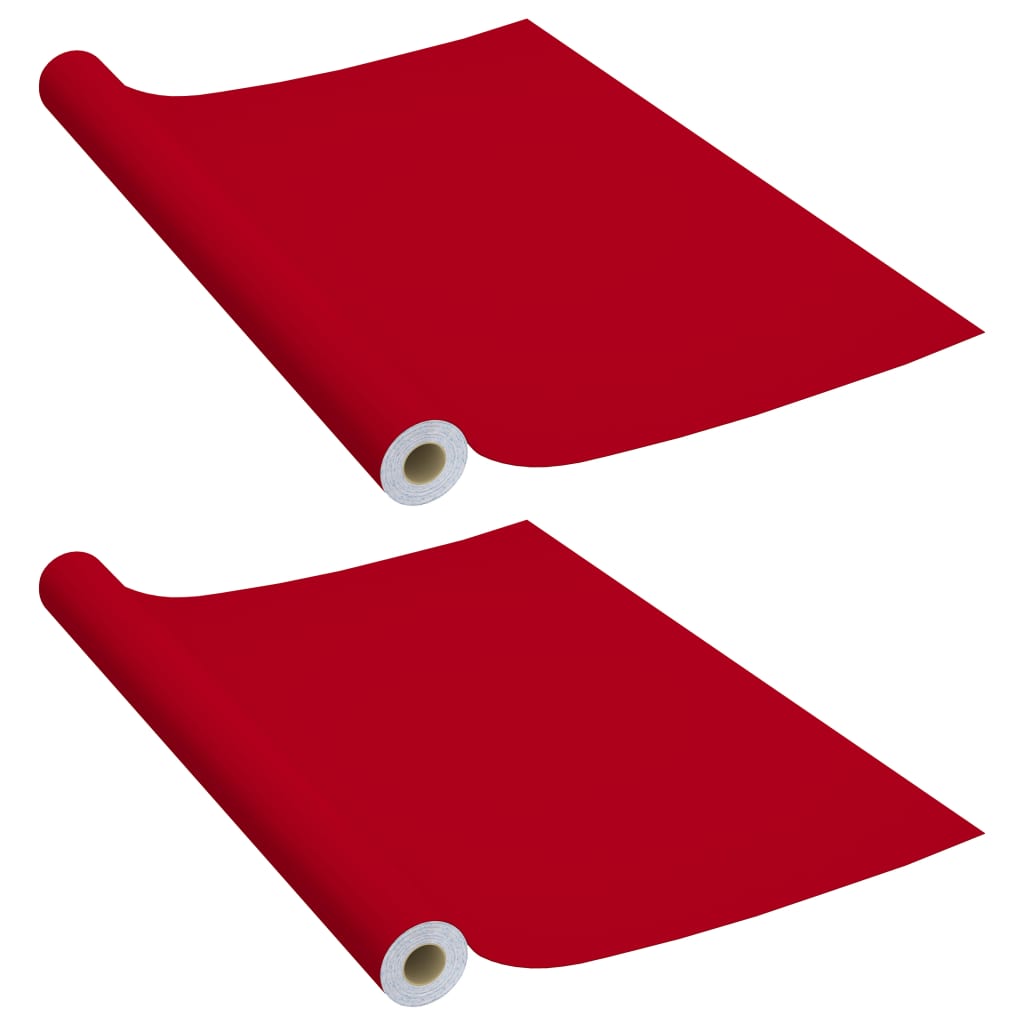 vidaXL selvklæbende møbelfolie 2 stk. 500x90 cm PVC rød