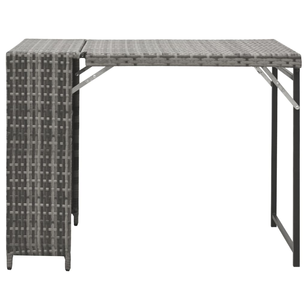 vidaXL foldbart udendørs spisebordssæt 5 dele polyrattan grå